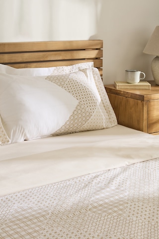 Kaşmir Home Flavo %100 Pamuk Çift Kişilik Nevresim Takımı Bej Bej