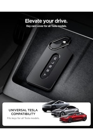 Spigen Tesla Anahtar Kartı İle Uyumlu Cüzdan Kartlık + Karabiner Anahtarlık 2 Adet To243 Siyah - Acp07175 Spigen Tr
