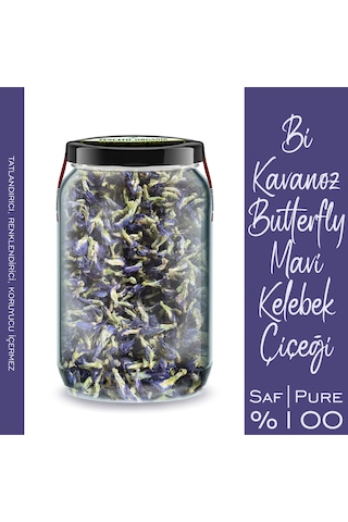 Mavi Kelebek Çiçeği Kurusu Bi Kavanoz 660 Cc. Cam Kavanoz Blue Butterfly Mavi Kelebek Çayı Sarmaşığı