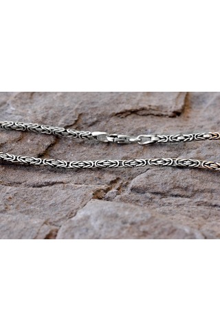 925 Ayar Gümüş Erkek Zincir, El Yapımı Erkek Zincir, Zincir Takı, Erkekler İçin Kolye, Kral Zinciri Gümüş