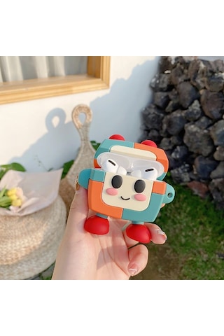 E2M Airpods 1-2 Uyumlu Kılıf Super Robot Renkli