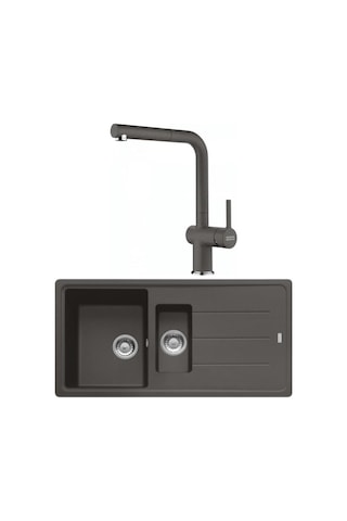 Franke Bfg 651-97 Slate Grey Granit Eviye + Franke Active Plus Doccia 2.0 Slate Grey Spiralli Mutfak Bataryası Seti Antrasit