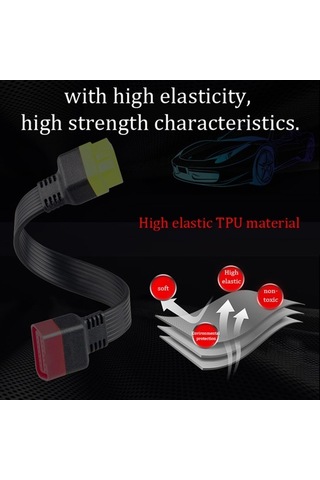 Novahub 16pin Erkek Dişi Taşınabilir Tanılama Evrensel Uzatma Kablosu, 360mm, 16pim, Tpu