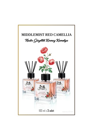 3'lü Middlemist Red Camellia Çubuklu Oda Kokusu 100 Ml Gül