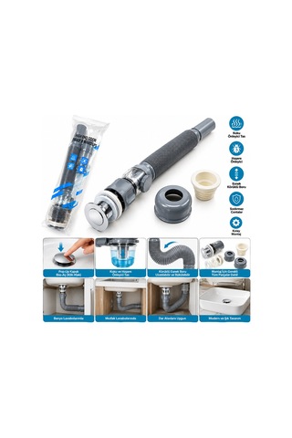 Lavabo Atlı Koku Önleyici Körüklü Şeffaf Sifon 5705