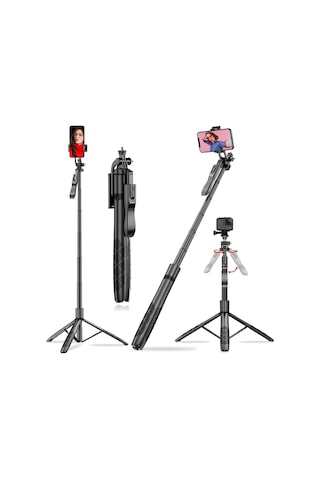 Juo Jst40 Alüminyum Tripod Monopod Selfie Çubuğu Kumandalı Android Apple Uyumlu iPhone Gopro