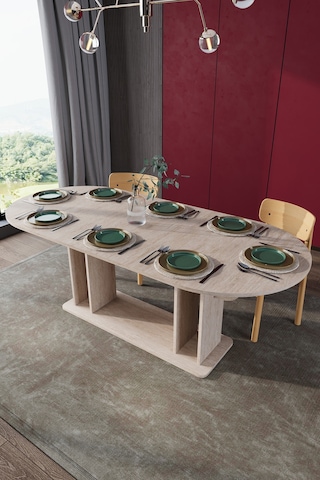 Modern 8 Kişilik Mutfak Yemek Masası %100 Mdf Mutfak Yemek Odası Masası Ym08 Sidon
