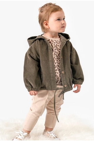 Noynoy Baby Kız Bebek Leopar Desenli 3'lü Takım Noy-9329 Kahverengi