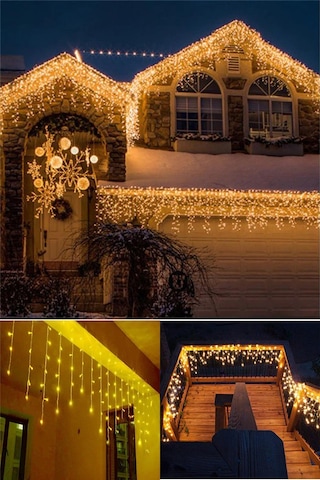Trendpoint 4 Metre 8 Fonksiyonlu Perde Led 96 Ledli Saçaklı Kablolu Fişli 50 x 60 x 70 CM