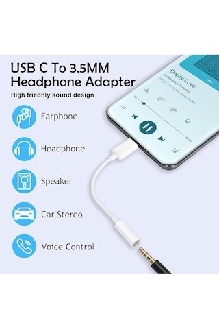 Android Type-c Uyumlu Kablolu Kulaklık Çevirici Type-c To Headphone Jack Aux Samsung Xiaomi Redmi -