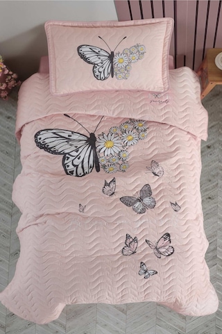 Clasy %100 Pamuk Daisy Love V2 Tek Kişilik Yatak Örtüsü Somon