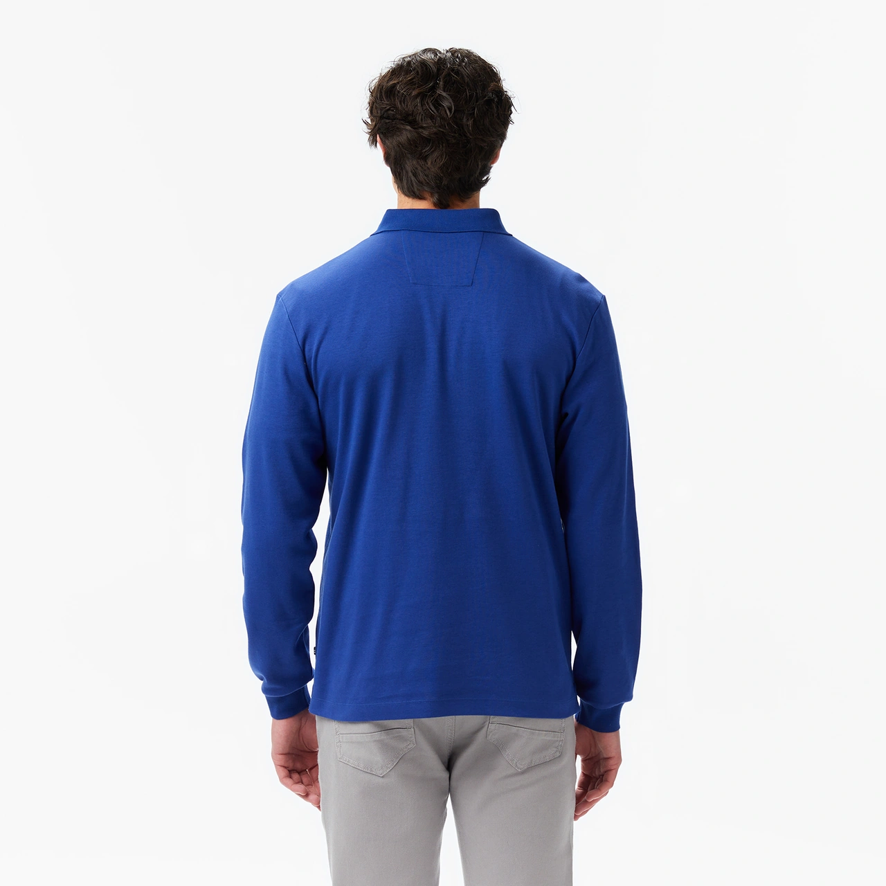 Nautica Erkek Mavi Classic Fit Uzun Kollu Polo Yaka T-shirt Düz K57024t Mavi