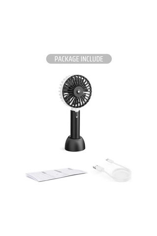 El Tipi Usb Fan, Mini Fan Şarj Edilebilir Pil, Masa Fanı-siyah 3080 Siyah