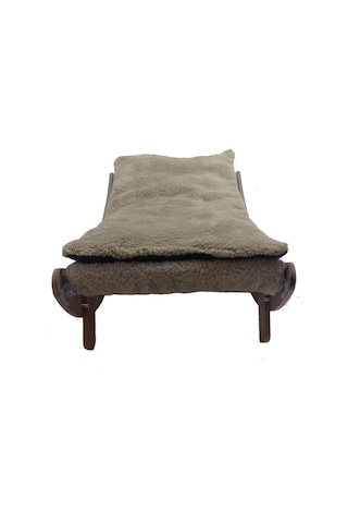Optimal Ahşap Kedi Köpek Gondol Sallanır Yatak 50 x 30 CM + Minder