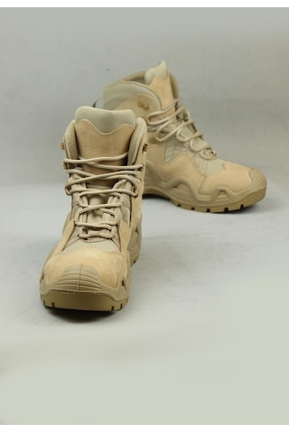 Pars Power Mid Hakiki Nubuk Deri Su İtici Özellikli Askeri& Polis Outdoor Tactical Kısa Bot-10982-kum Kum