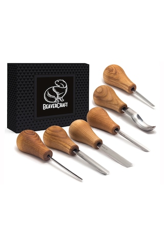 Beavercraft Sc05 6 Parça Avuç İçi Iskarpela Seti Ahşap Oyma Bıçak Keski Takımı