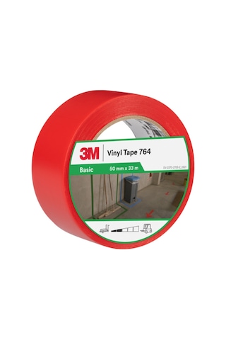 3m 764ı Kırmızı Genel Amaçlı Vinil Bant 50 Mm X 33 Mt