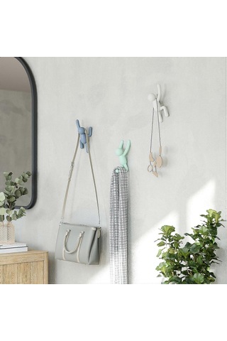 3 Parça Duvar Askısı Seti, Nane Yeşili/beyaz/sis Mavisi, Montlar, Çantalar İçin Diğer