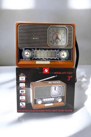 Ahşap Görünümlü Retro Bluetooth Radyo Usb,aux Ve Sd Kart Girişli Çok Renkli