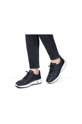 Erkek Lacivert Bağcıklı Kalın Tabanlı Sneaker