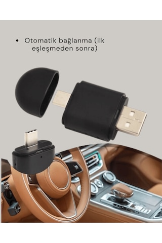 Kablosuz Carplay Android Auto Adaptörü, Usb-a Type-c Girişli