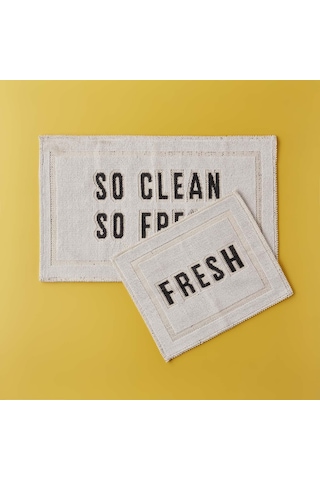 Bella Maison Clean Fresh Paspas Takımı Beyaz 60x100 - 50x60 CM Beyaz