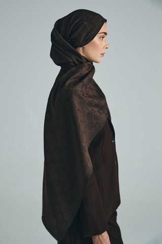 Maisa Neda Pamuk İpek Şal 70 190 Cm - Kahverengi 6057