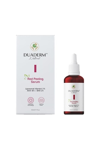 Kırmızı Peeling Serum, Aha%10 + Bha%2 + E Vitamini%1, Akne Karşıtı Ve Onarıcı, 30 Ml 2 Paketi