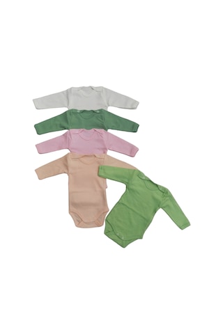 Özdemirli Bebe Uzun Kollu Çıtçıtlı Badi Bisiklet Yaka Body Zıbın (5li Paket)