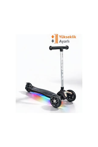 Tois LED Işıklı Lumi Scooter – Direksiyondan Yön Verilebilen, Yükseklik Ayarlı 3 Tekerlekli Çocuk Scooter turuncu