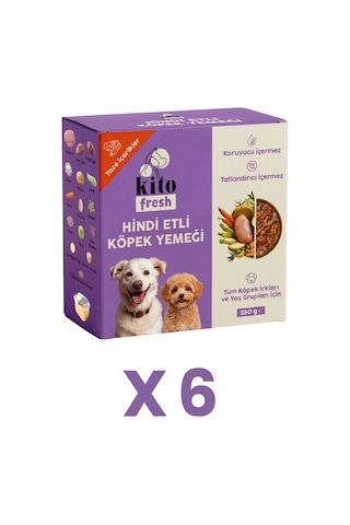 Kito Fresh Hindi Etli Taze Yetişkin Köpek Yemeği 6 x 250 G