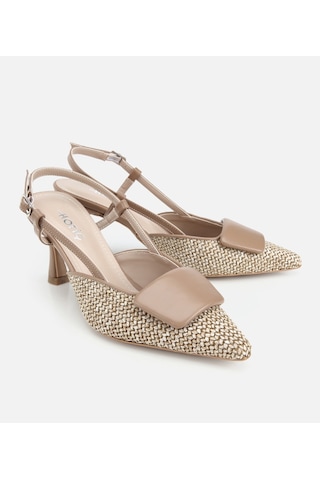 Hotiç Kadın Vizon Arkası Açık Hasır Detaylı İnce Topuklu Stiletto 01ayh320830a450 01ayh320830a450
