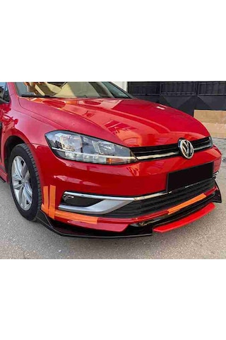 Bmw 2 Serisi F22 2017+ Kırmızı Şeritli Renkli Ön Ek Ön Lip Piona Black 4 Prç