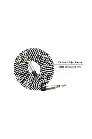 Diwu Aux Stereo 3.5Mm Data Ses Örgü Kablo Beyaz (195096698)