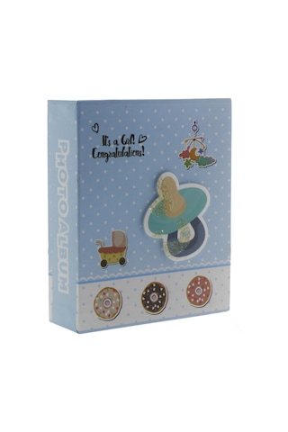 Mutluadim Bebek Fotoğraf Albümü 14X17Cm Mavi Emzilki