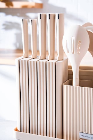 Cooper 14 Parça Standlı Kesme Tahtası Servis Ve Bıçak Seti Diğer