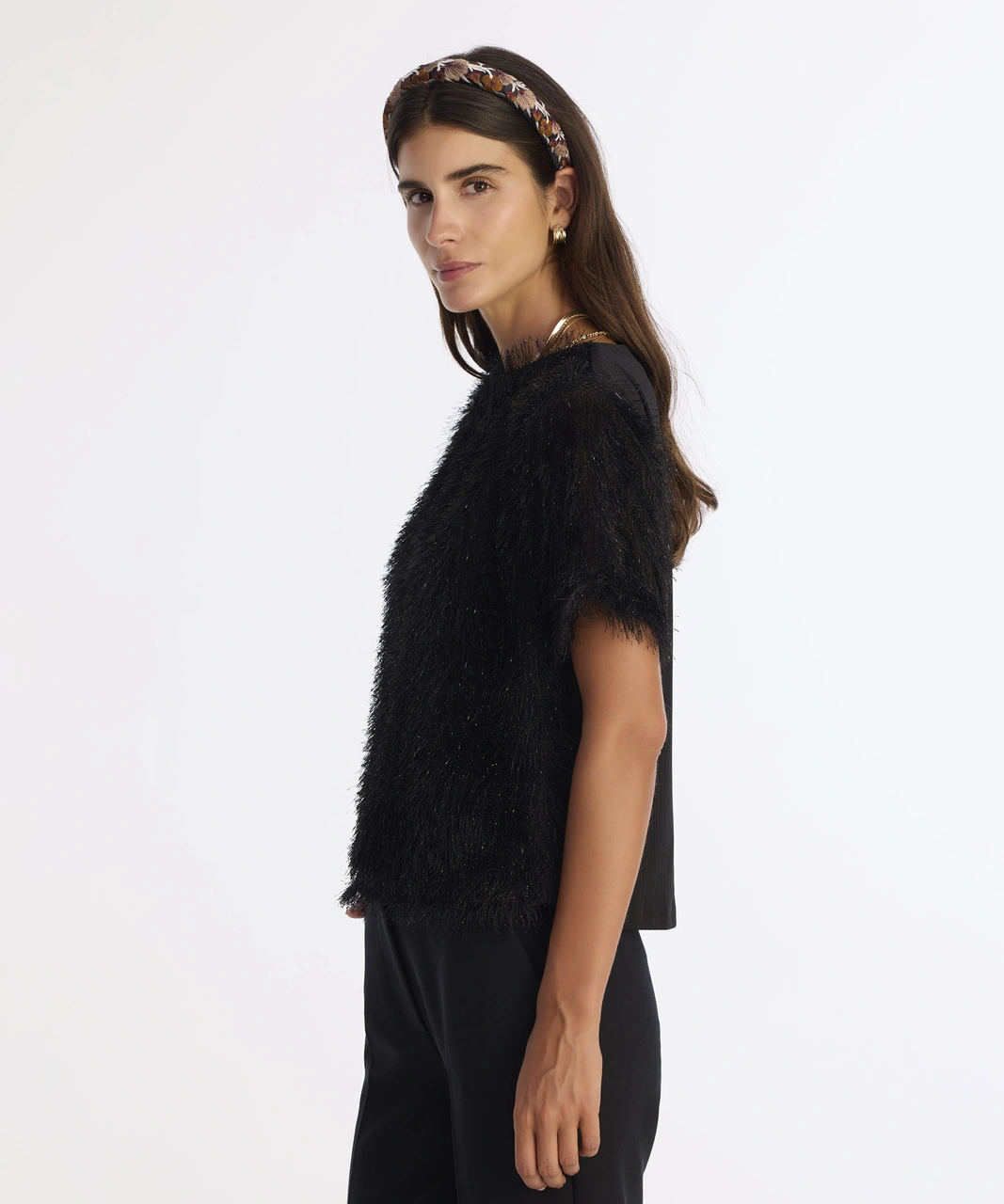 Yargıcı Kayık Yaka Kısa Kollu Bluz 25kkbl6003x 001 Siyah