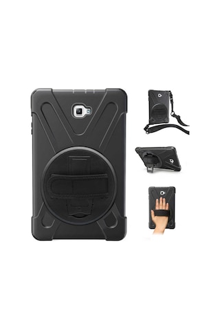 Galaxy Uyumlu Tab A T580 10.1 Msra Defender Tablet Silikon - Siyah Arka Kapak