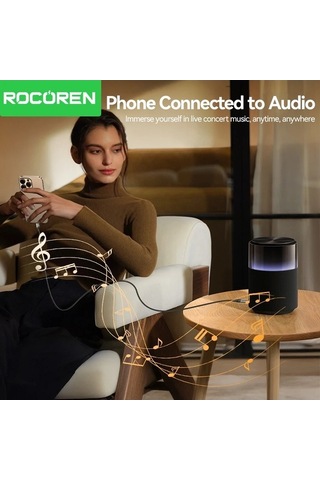 Yingfu Erkek Rocoren Type C - 3,5 Mm Aux Ses Kablosu Hi-fi Ses Adaptörü Uyumlu Telefon Dizüstü Bilgisayar Tablet Araba Stere