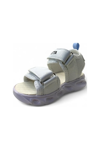 129 Kız Bebek Hafif Işıklı Sandalet Beyaz