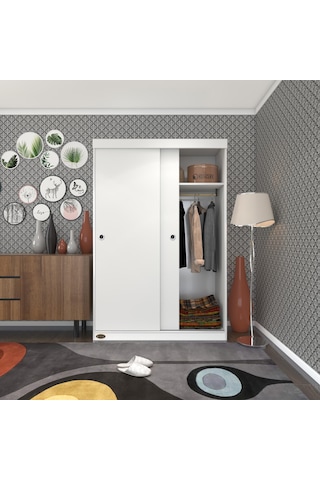 Kenzlife Gardırop Sürgülü Kapaklı Kapılı Karanfil120 Byz Gardolap Dolap