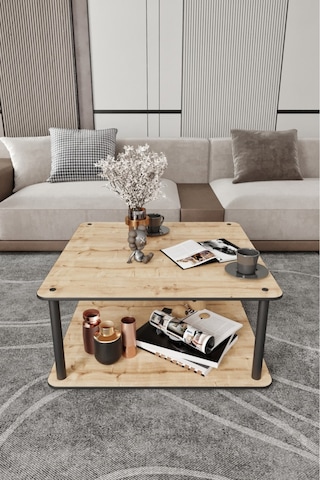 Dekoratif Mdf Masivo Orta Sehpa 70x70 Kare Safir Meşe Meşe