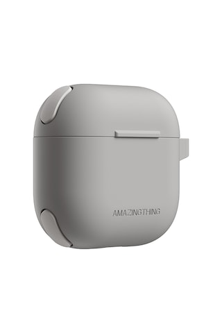 Airpods 4 Kılıf Amazingthing Airbag Köşe Tasarımlı Omni Serisi Silikon Kılıf Gri