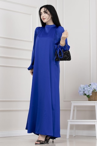 Beli Bağcıklı Balon Kol Abiye-saks-5567 Saks
