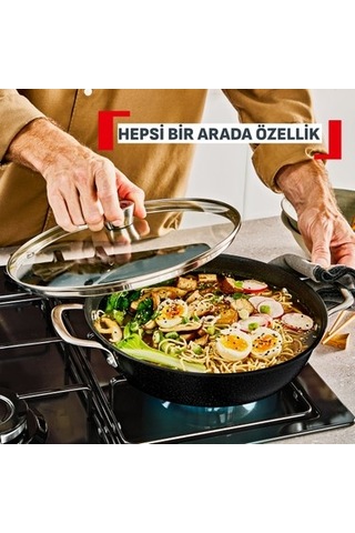 28 Cm Kızartma Tavası, Titanyum Kaplama İle Şık Tasarım Açık Bej
