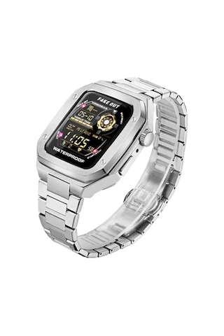 Newface Apple Watch 44mm Metal Petek Kasalı Kordon - Rose Gold