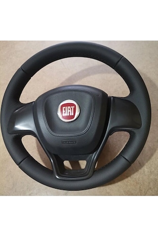 Fiat Doblo 2016 Sonrası Araca Özel Dikmeli Direksiyon Kılıfı Spor Model Siyah