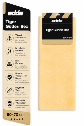 Edde Araba Araç Oto Tiger Güderi Bez 50 70 Cm  Güderi Oto Detailing