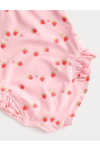 Marks & Spencer Çilek Desenli Mayo T78002029I Pembe