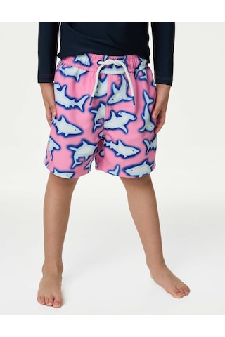 Marks & Spencer Köpekbalığı Desenli Deniz Şortu (2-7 Yaş) T88003976W Pembe